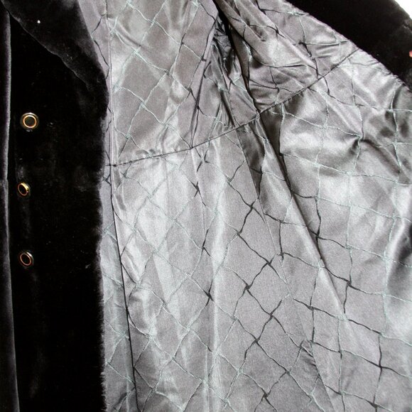 Ralph Rupley Vintage Black Plush Sheared Fur Double-Breasted Princess Coat - Picture 10 of 11